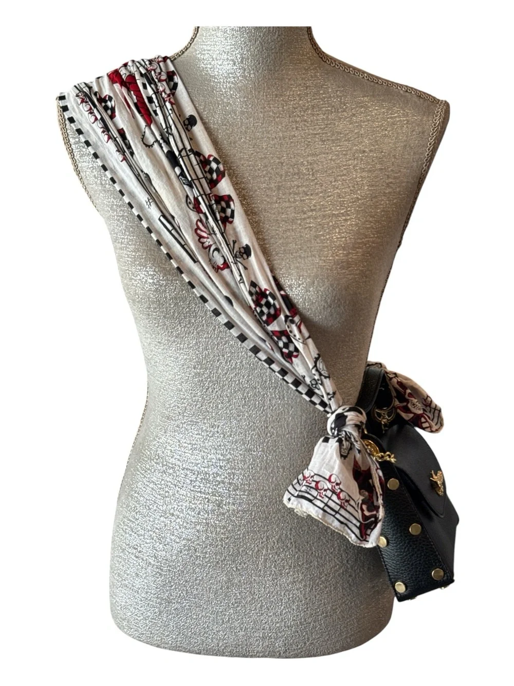 True Love Skull Tattoo Flash Cotton Scarf Rockabilly Biker White Red Black OS